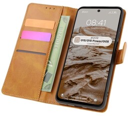 Bizon Etui z klapką Case Pocket do Motorola Moto G15 / G15 Power / G05, brązowe