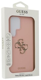 Guess Etui Hardcase Silicone Big 4G Logo Bottom Script do Samsung Galaxy S25 Ultra, różowe