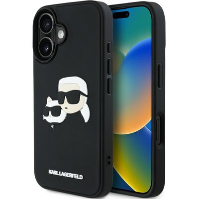 Etui KARL LAGERFELD HC 3D Rubber Double Heads do Apple iPhone 16 Czarny