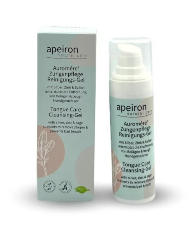 Żel do czyszczenia języka Auromère, bez fluoru, 30 ml, Apeiron