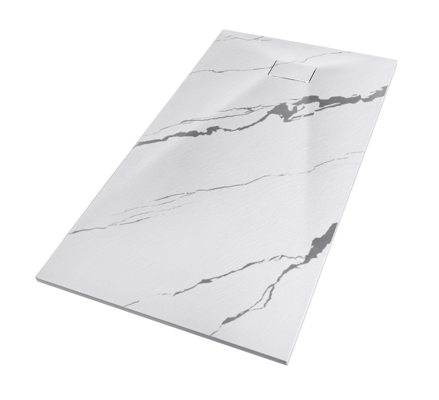 Brodzik prostokątny Besco Vexo 100x80x3,2 smc biały marmur VM-100-80-P