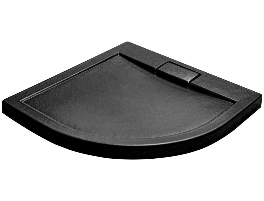 Brodzik półokrągły Besco Axim UltraSlim 80x80x4,5 akryl czarny kamień BAx-80-NRCN
