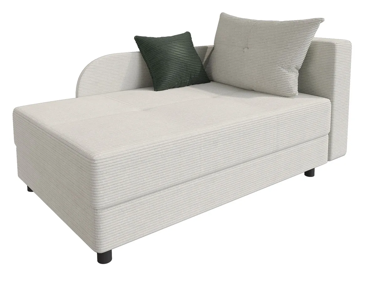 Kremowe jednoosobowe łóżko narożne A1-D88