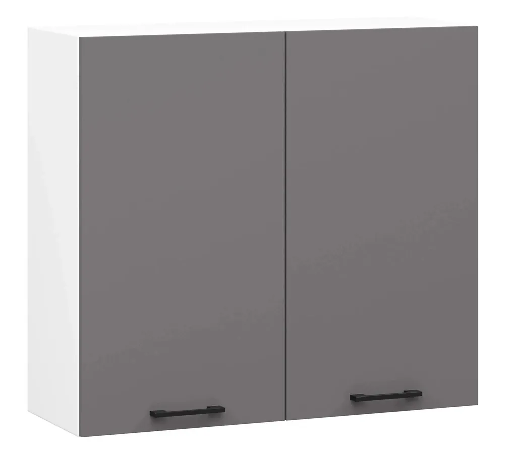 Szara górna szafka kuchenna z półkami F7-R14
