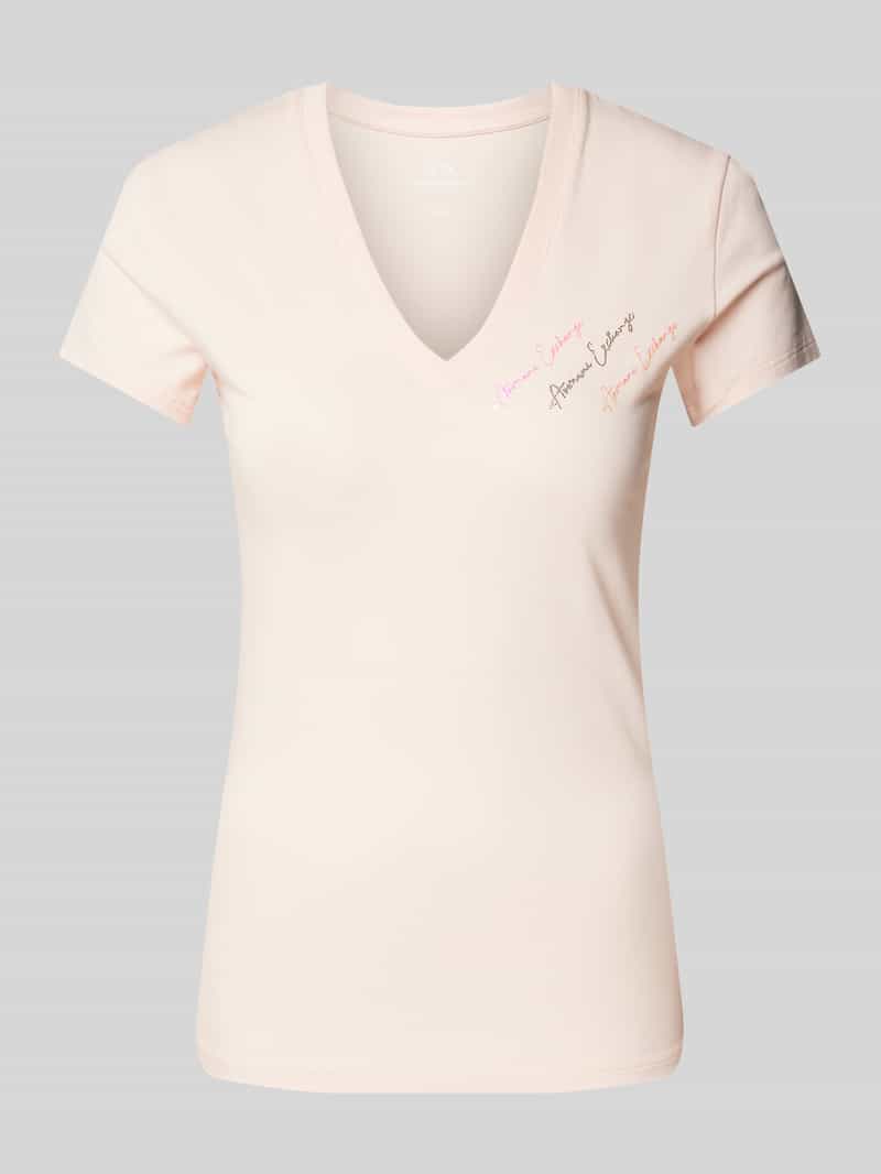 T-shirt z obszyciem ozdobnymi kamieniami z logo