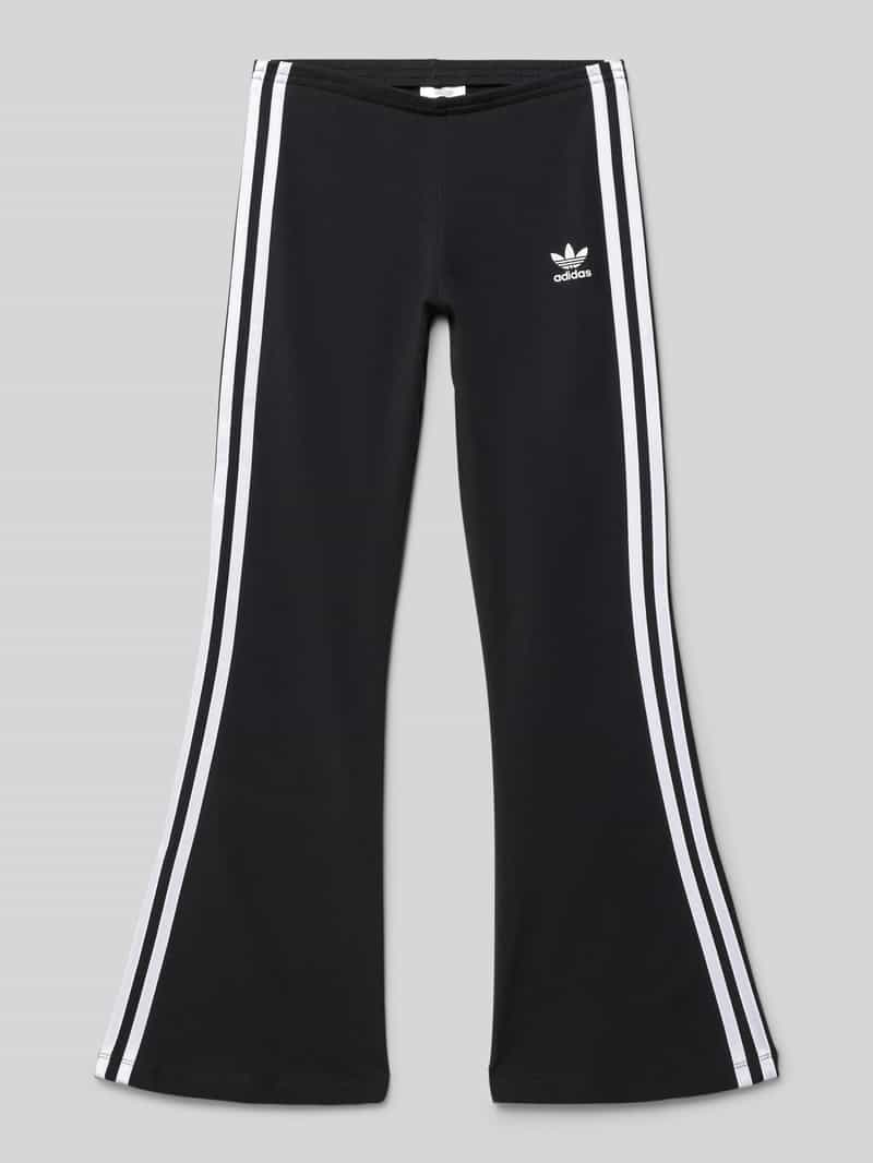 Legginsy o rozkloszowanym kroju z nadrukiem z logo