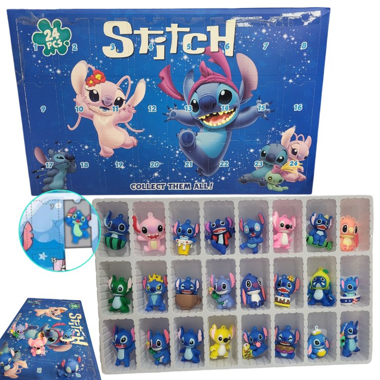 Kalendarz Okienka STICH & LILO 24 FIGURKI NA KAŻDY DZIEŃ OZDOBY ZAWIESZKI