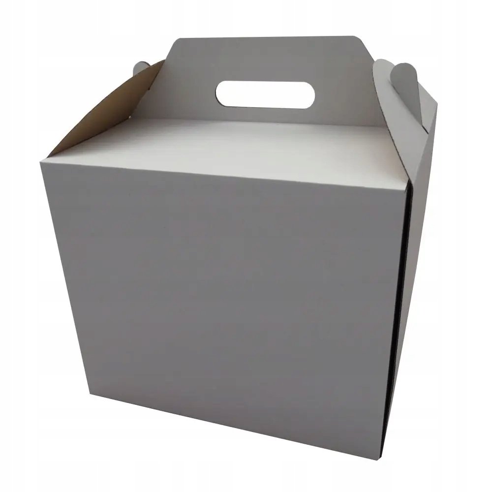 Karton pudełko na tort ciasto z uchwytem tektura mocne 34x34x25 cm 10 szt.