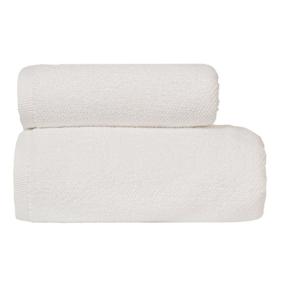 Ręcznik bawełniany w kolorze białym, Leon, rozmiar: 50x90 cm