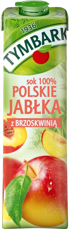Tymbark Sok z jablek i brzoskwiń 100% 1L