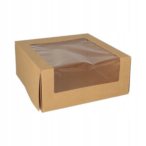 Pudełko na ciasto z okienkiem PLA Papstar sushi catering 23x23x10cm 25szt