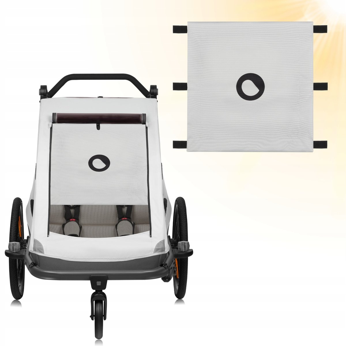 Osłonka przeciwsłoneczna do przyczepki łatwy montaż Lionelo Cama Sunshade