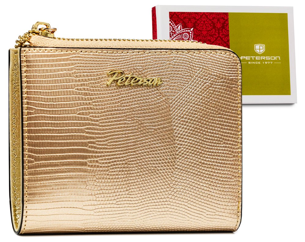 Portfel skórzany PTN LJ-816-0803 Black+Gold