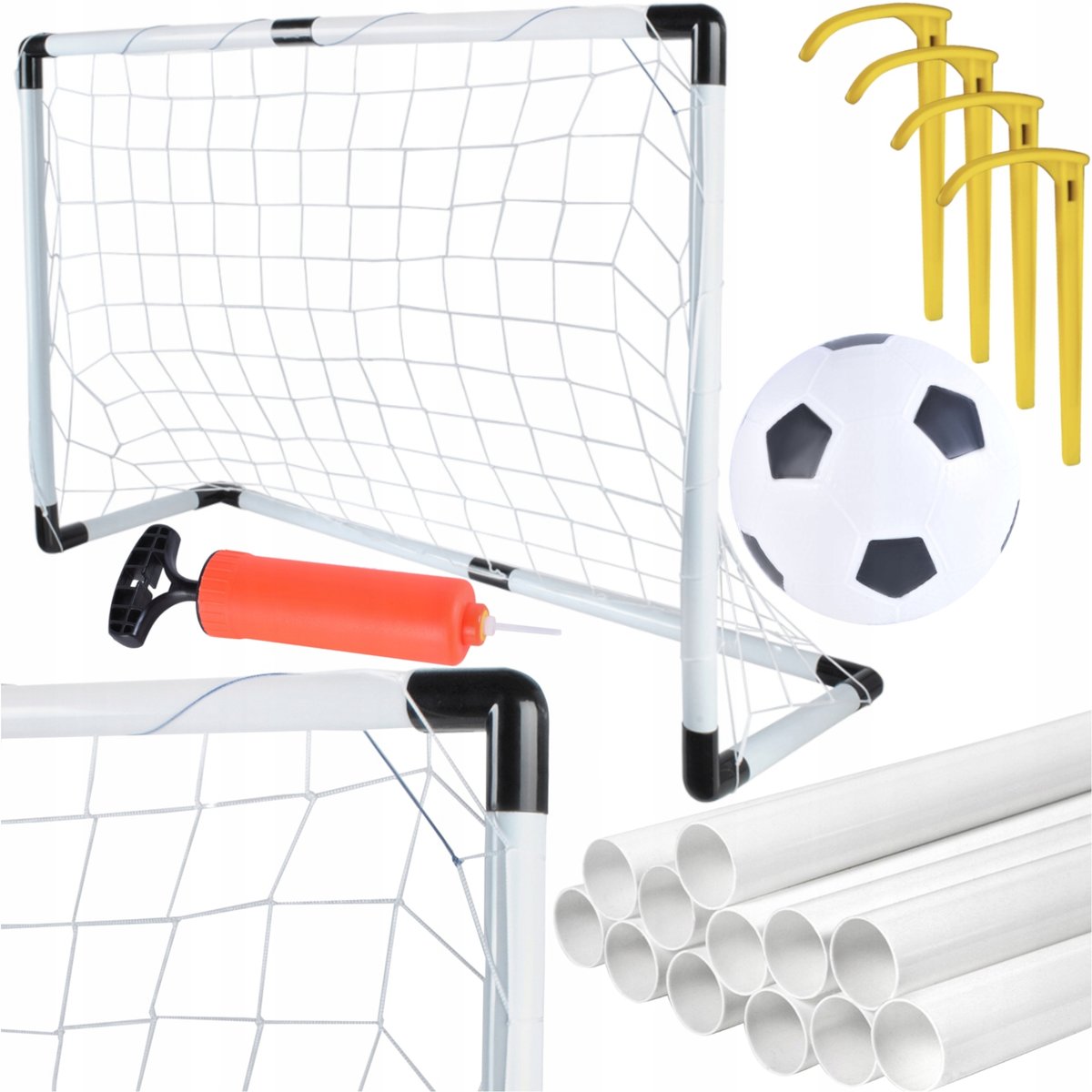 ZESTAW PIŁKARSKI BRAMKA PIŁKA POMPKA ŚLEDZIE 80x120x40cm