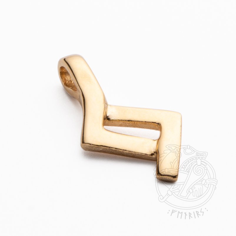 Jera Rune Pendant Zawieszka z runą JERA / GERA / JERNAN złocona starszy Futhark