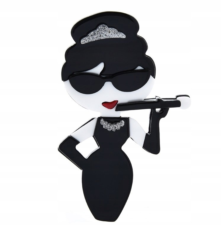BROCHA, PRZYPINKA, BROSZKA, PLAKIETKA - Hepburn Śniadanie u Tiffany'ego