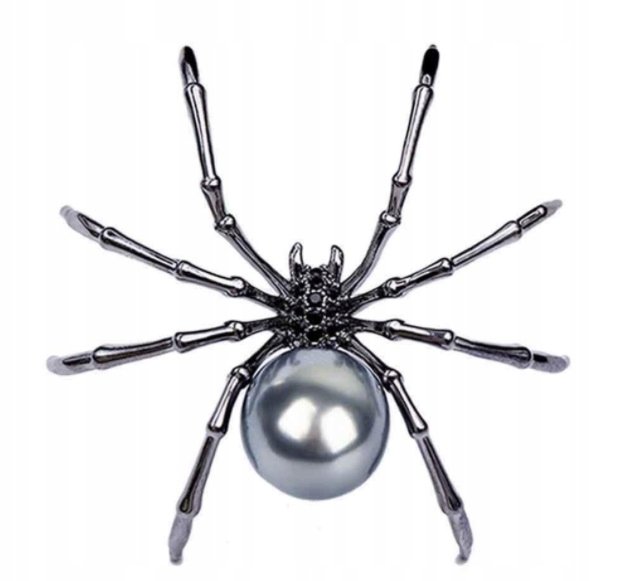NOWA PRZYPINKA, BROCHA, BROSZKA PAJĄK, SPIDER - PERŁA