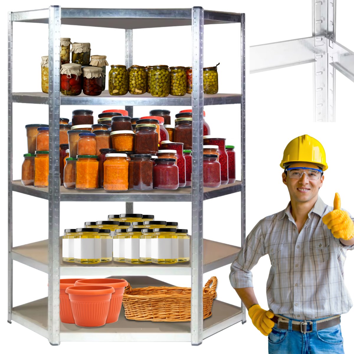 Regał Narożny 180x90x40