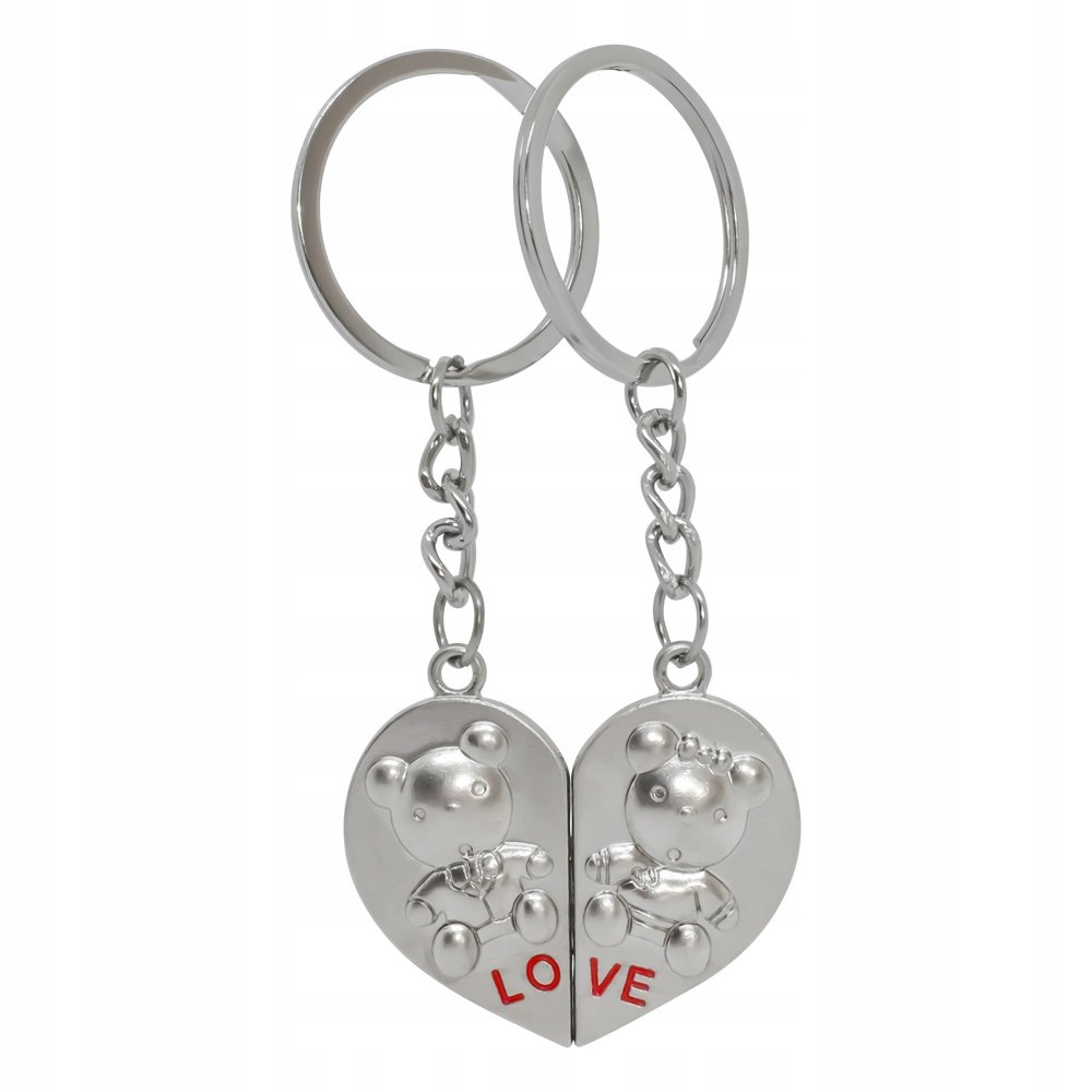 Brelok na walentynki, dla zakochanych, serce, misie, NA MAGNES