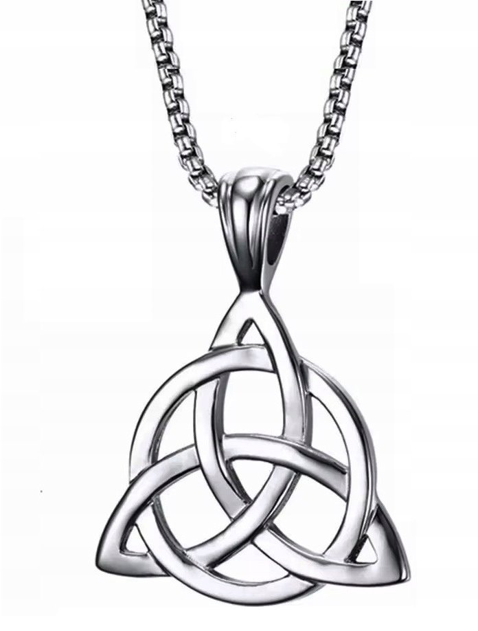 NASZYJNIK, WISIOREK, PRZYWIESZKA - TRIQUETRA, WĘZEŁ CELTYCKI TRÓJCY SREBRNY