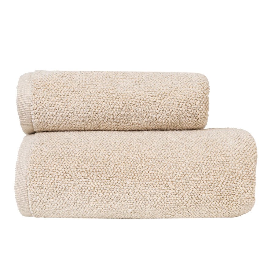 Ręcznik bawełniany w kolorze kremowym, Leon, rozmiar: 70x140 cm