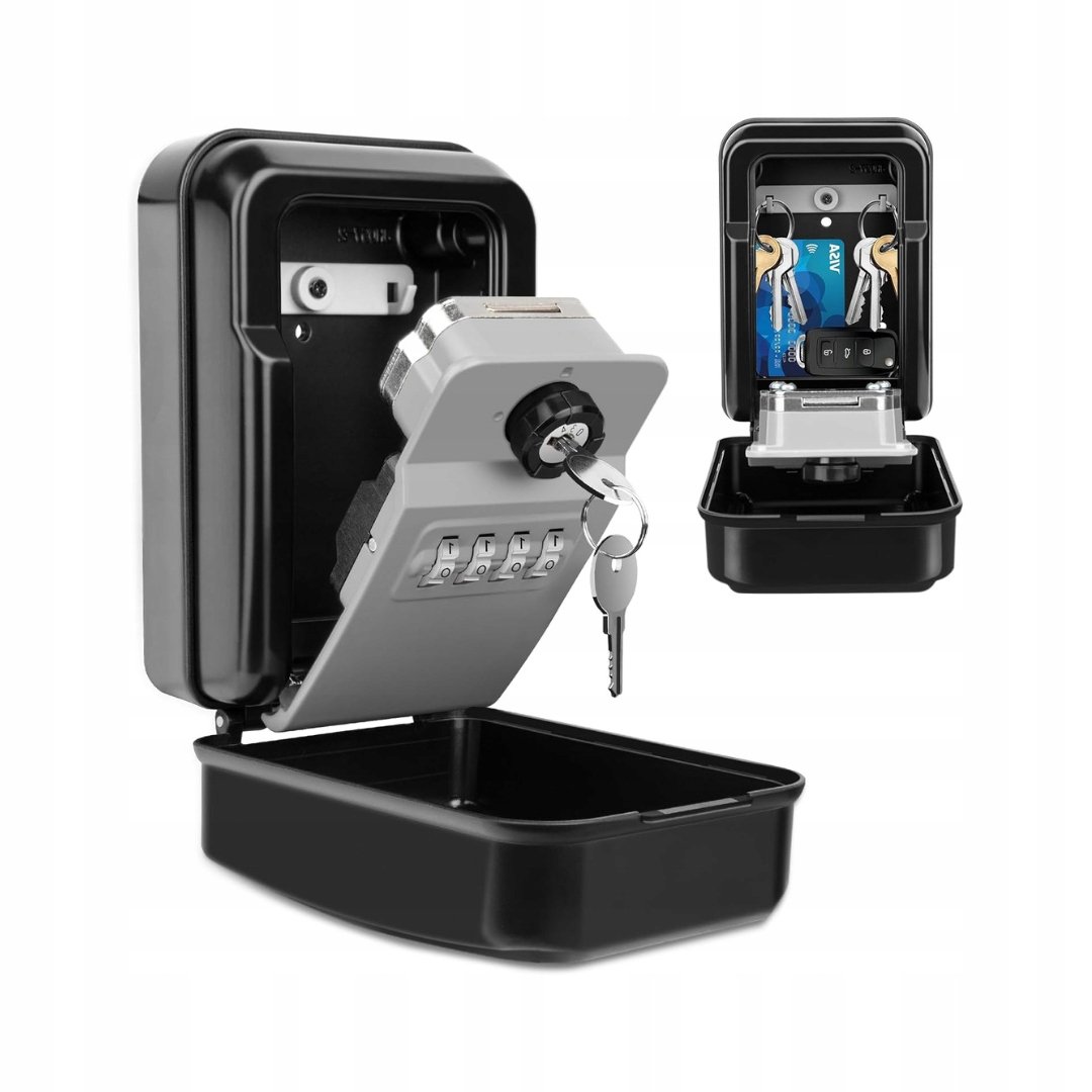 Sejf na klucze z zamkiem szyfrowym, 4-cyfrowy, wodoodporny, do domu
