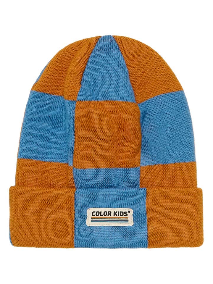 Color Kids Czapka w kolorze niebiesko-jasnobrązowym