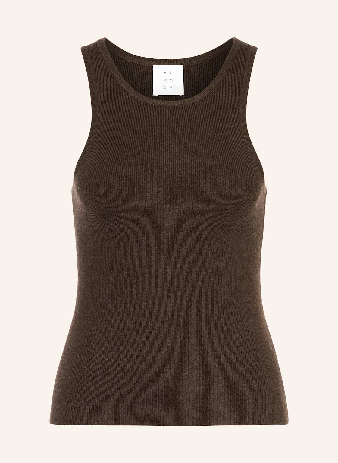 Almada Label Top Z Dzianiny Luna Z Wełny Merino Z Dodatkiem Kaszmiru braun