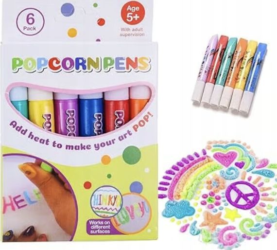 Magiczne Mazaki Pisaki 3d Rosnące Wypukłe Kolorowe Długopis 3d Popcorn Pens