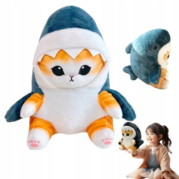 Maskotka Słodki Kot Rekin Pluszak Przytulanka Maskotka Miś Przyjaciel 30 Cm