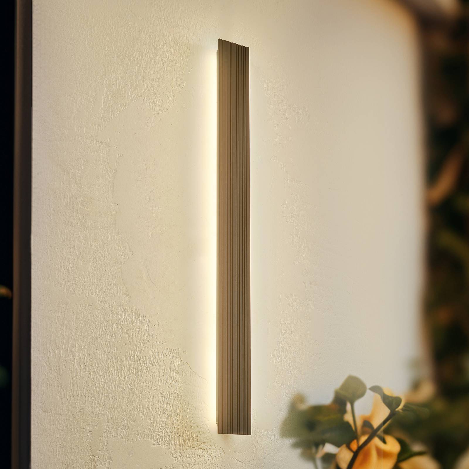 Lucande kinkiet zewnętrzny LED Melira, długość 100 cm, ciemnoszary