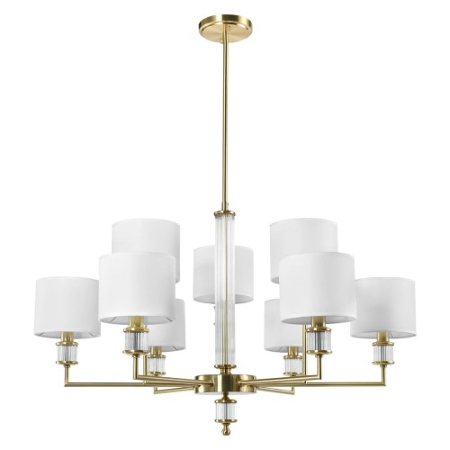 Sutton lampa wisząca 9xE14 mosiądz P09685BR-WH