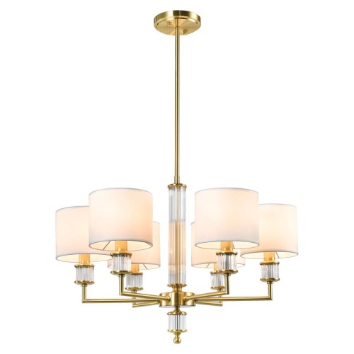 Sutton lampa wisząca 6xE14 mosiądz P06692BR-WH
