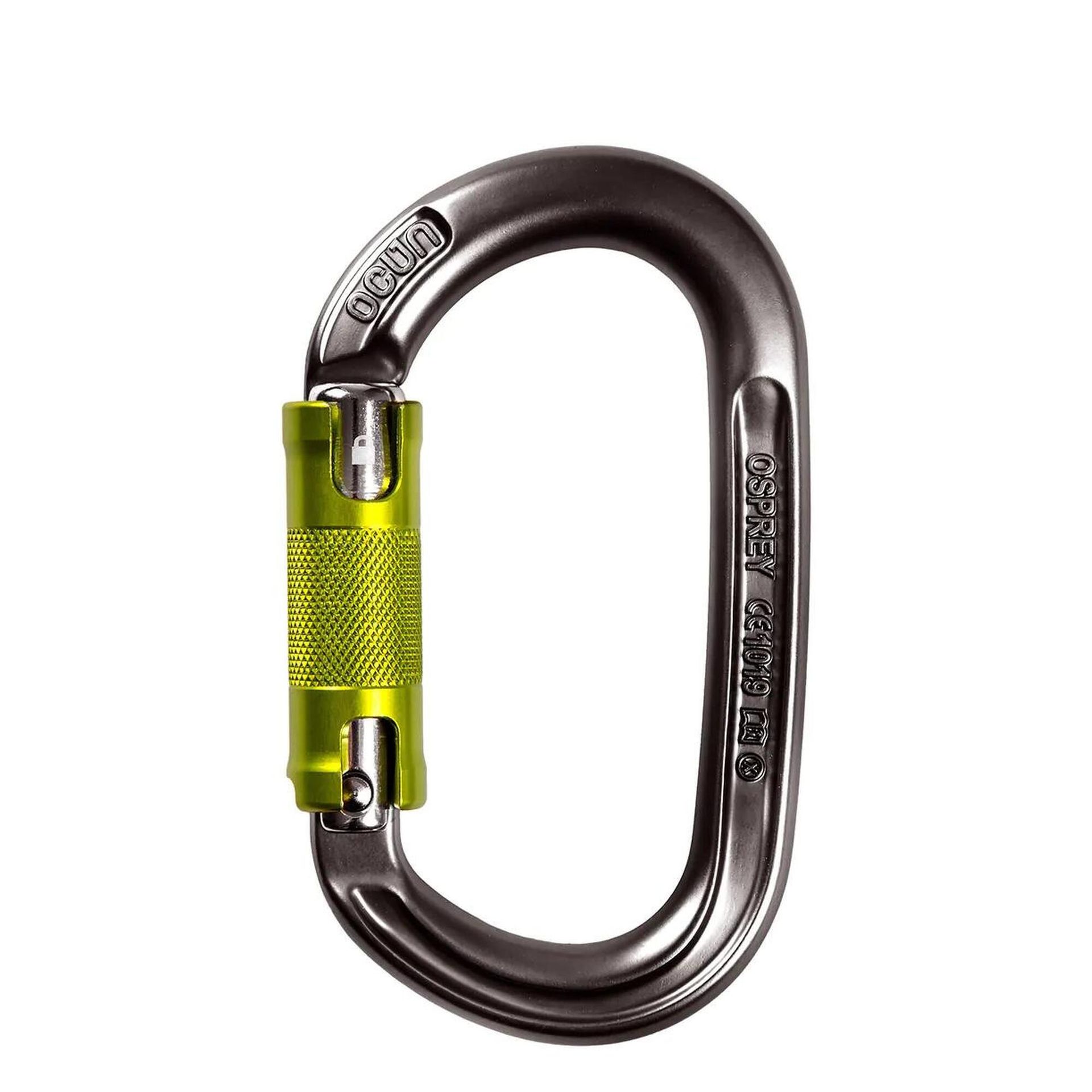 Ocun Osprey Twist Karabinek, antracite/green 2021 Karabinki zakręcane 02632-anthracite/green