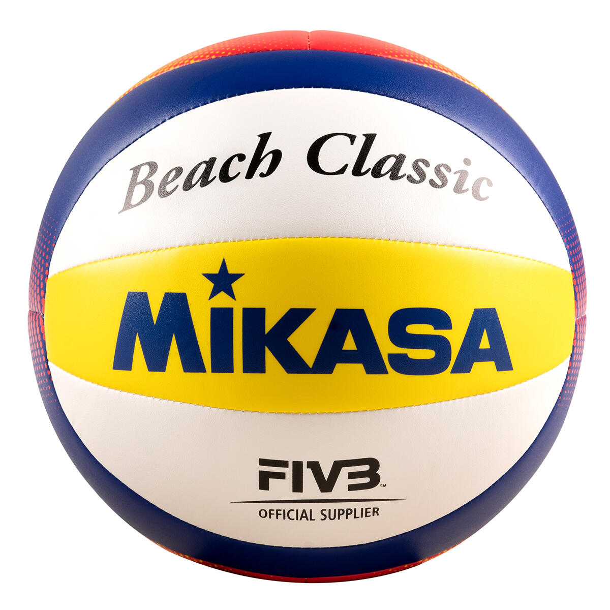 Piłka siatkowa plażowa Mikasa Beach Classic biało-żółto-niebieska BV552C-WYBR
