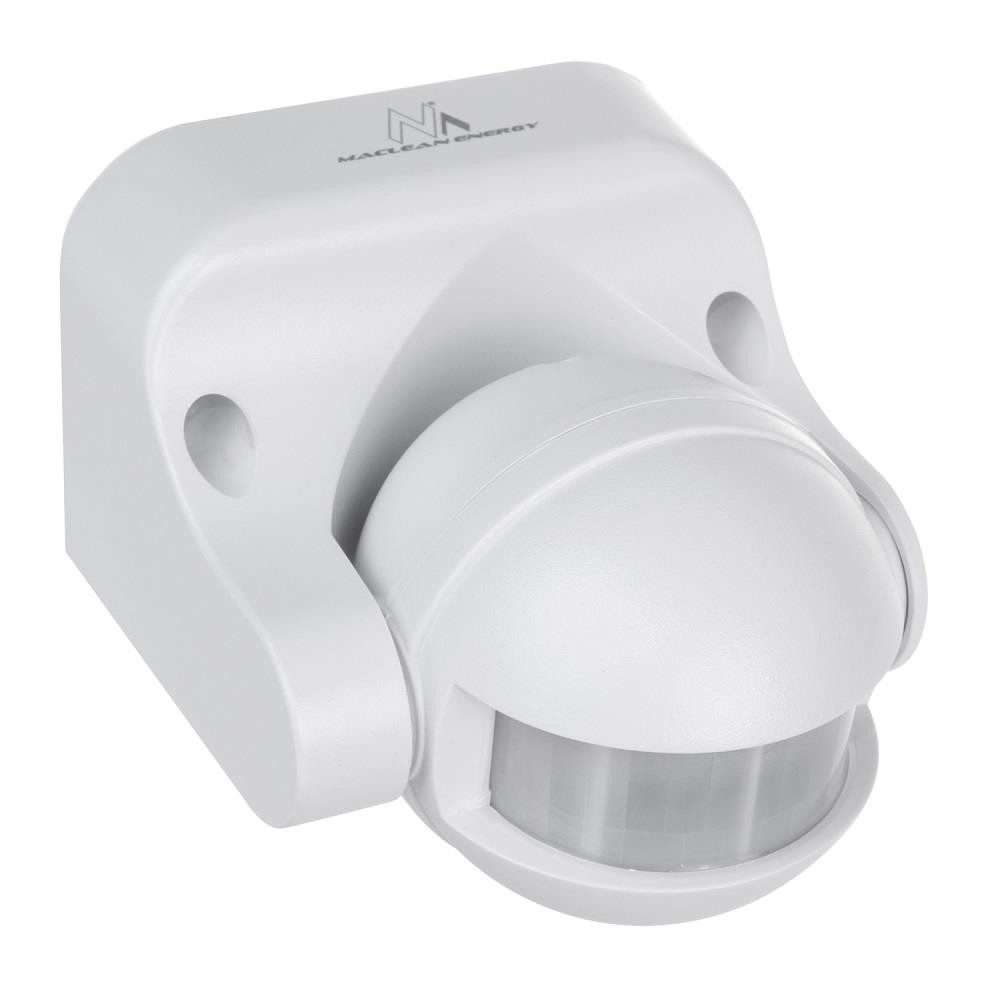 Czujnik ruchu pir maclean, na podczerwień, ip44, biały, zasięg 12m, max. obiążenie 800/1200w, mce358 w