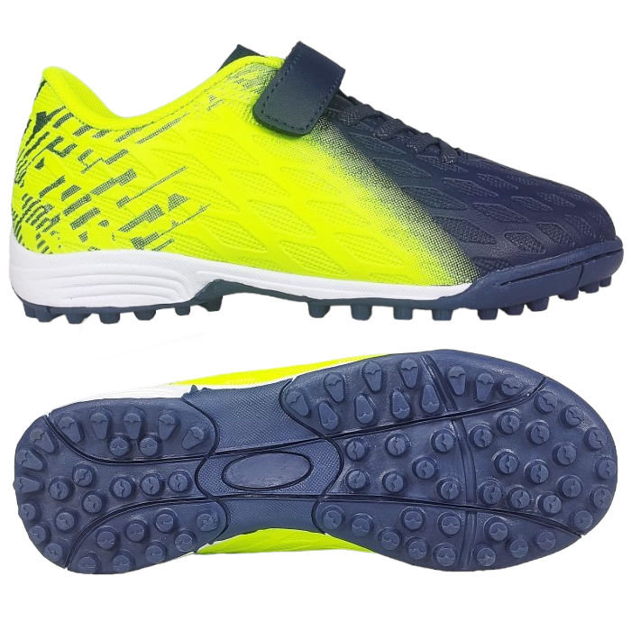 Turfy Piłkarskie Dziecięce Buty Lekkie Wygodne Zapinane Na Rzepy Modne Stylowe Do Gry w Piłkę Nożną Zielone 34