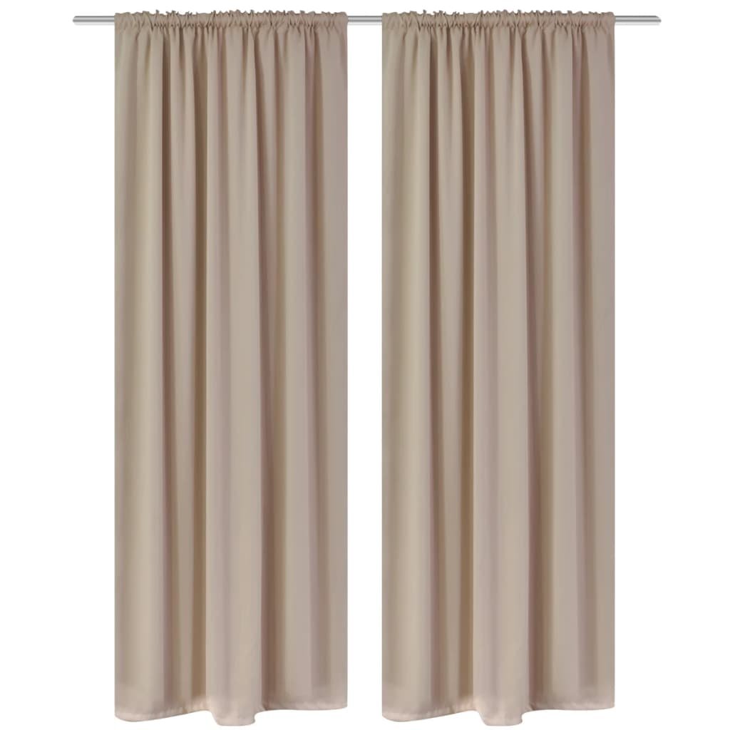 130374 Kremowe zasłony zaciemniające 135 x 245 cm - 2 sztuki - Zasłona