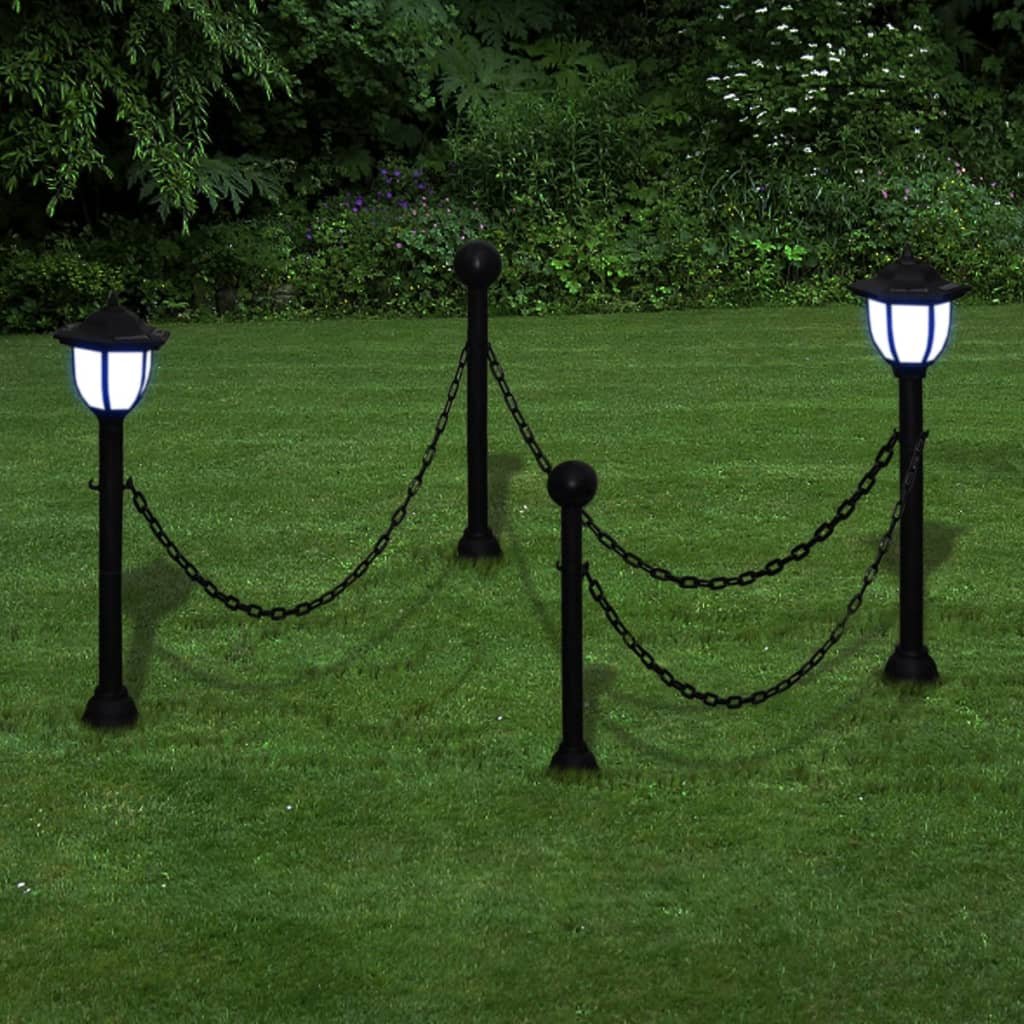 Lampki solarne LED na słupku - połączone łańcuchem - 2 szt. - Lampka Ogrodowa