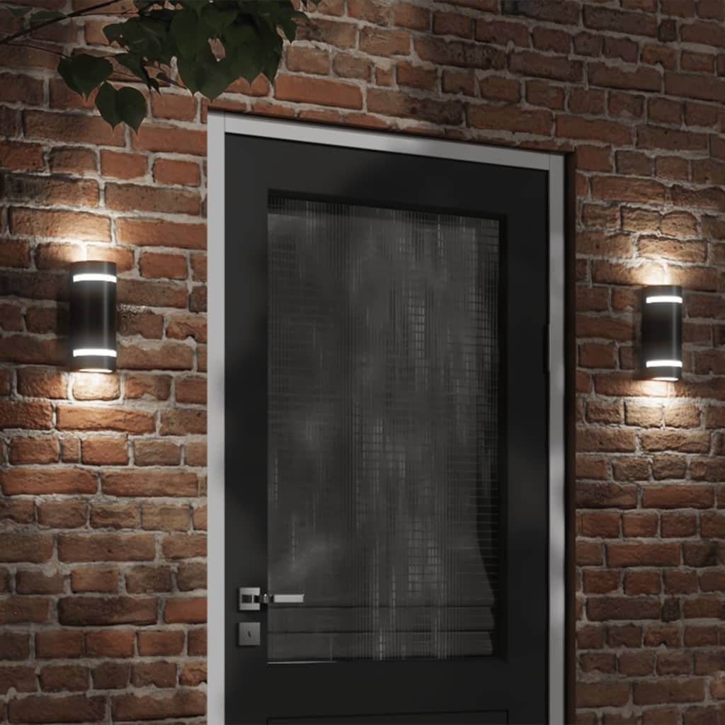 The Living Store Kinkiet zewnętrzny - czarny - odlewane aluminium - Zewnętrzna Lampa Ścienna