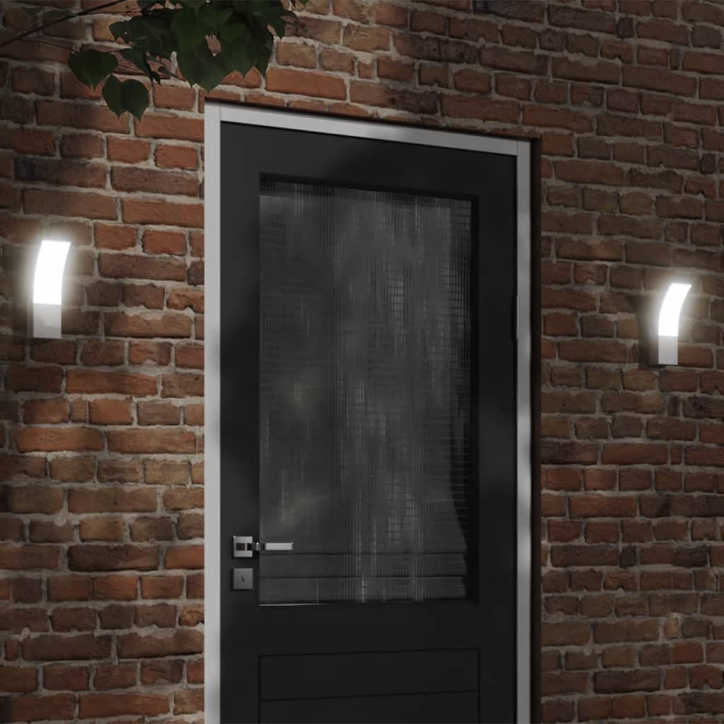 The Living Store Zewnętrzny kinkiet LED - biały - odlewane aluminium - Zewnętrzna Lampa Ścienna