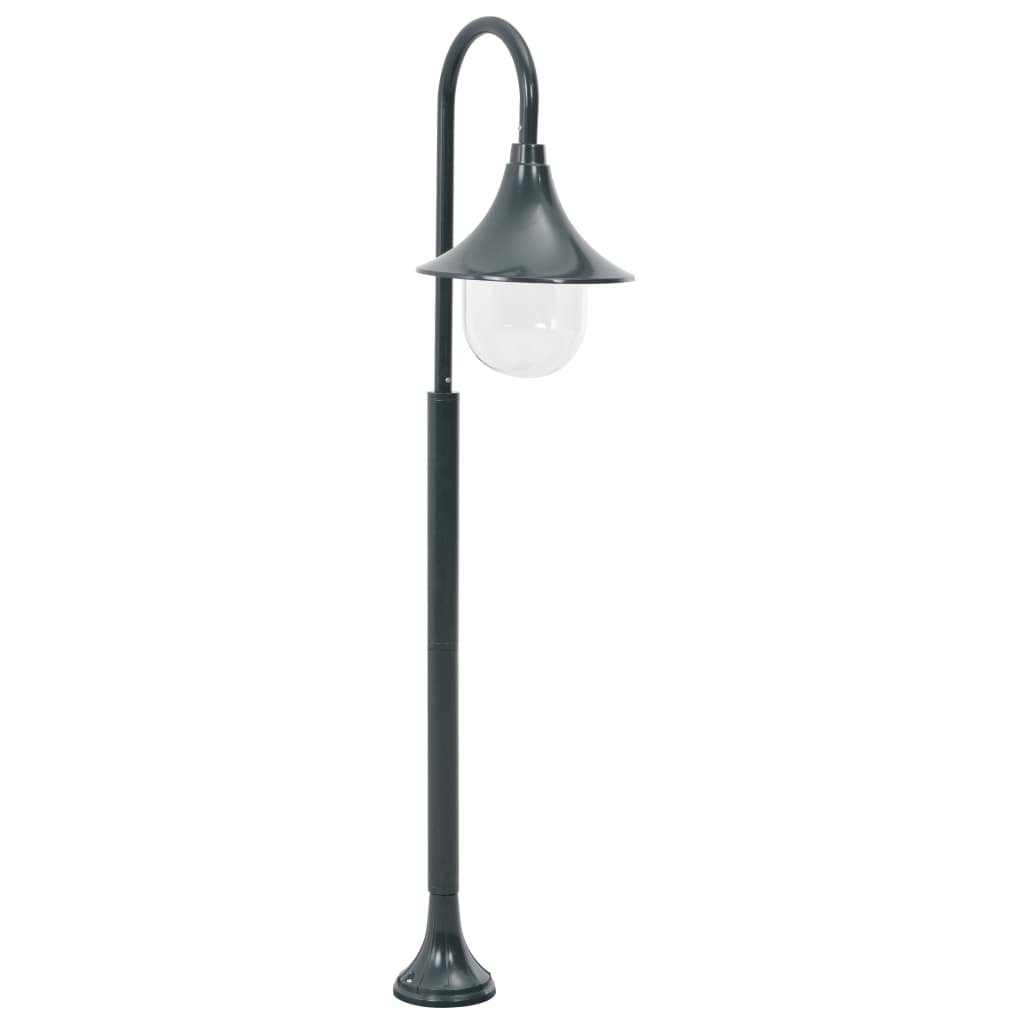 The Living Store Lampa ogrodowa na słupku - 120 cm - E27 - aluminium - ciemnozielona - Światło Ogrodowe