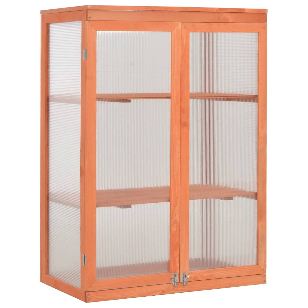 The Living Store Szafka na rośliny - szklarnia - drewniana - 75 x 47 x 109 cm - Szklarnia