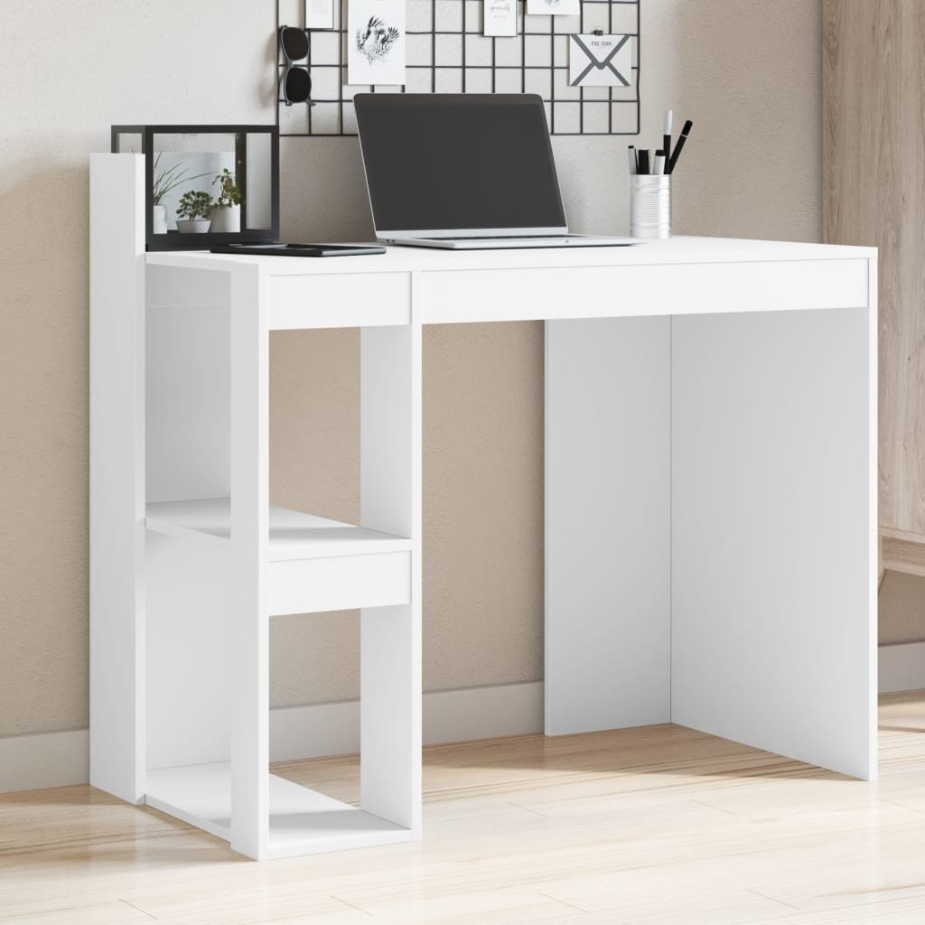 The Living Store Biurko - białe - 103 -5x56 -5x94 cm - materiał drewnopochodny - Biurko