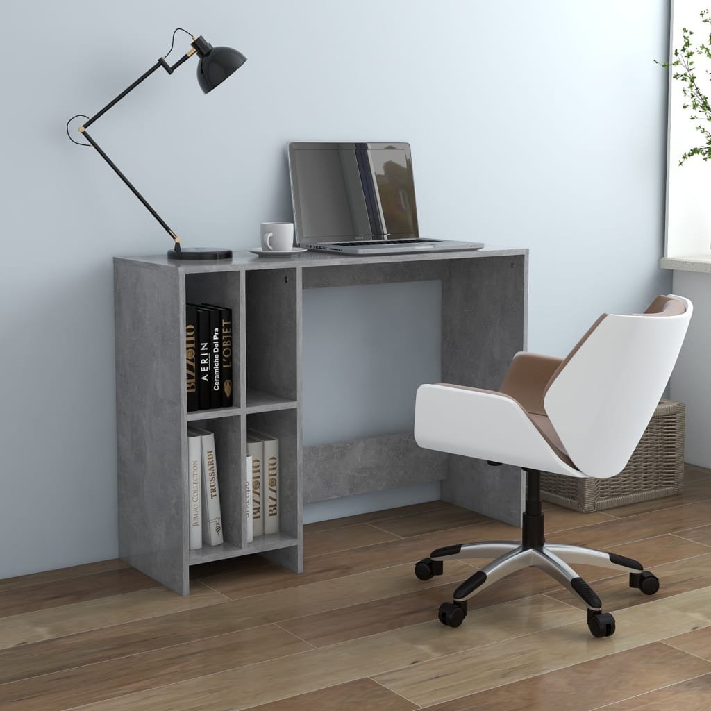 The Living Store Biurko pod laptopa - szarość betonu - 102 -5 x 35 x 75 cm - Biurko