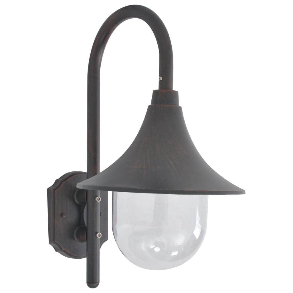 The Living Store Ścienna lampa ogrodowa - 42 cm - E27 - aluminiowa - kolor brązu - Lampa Ogrodowa
