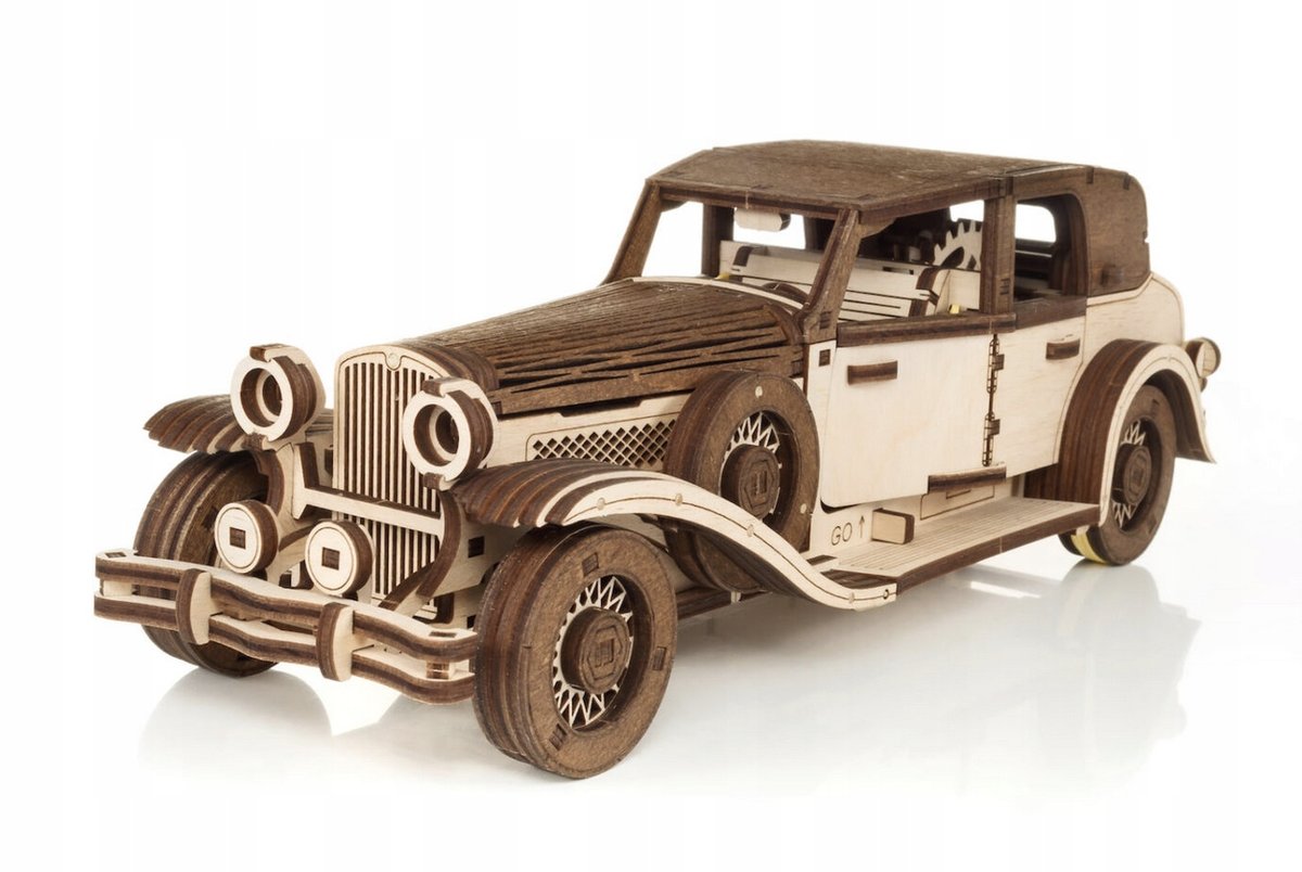 DREWNIANE PUZZLE 3D FERDINAND SAMOCHÓD RETRO AUTO ZESTAW DO ZŁOŻENIA DIY
