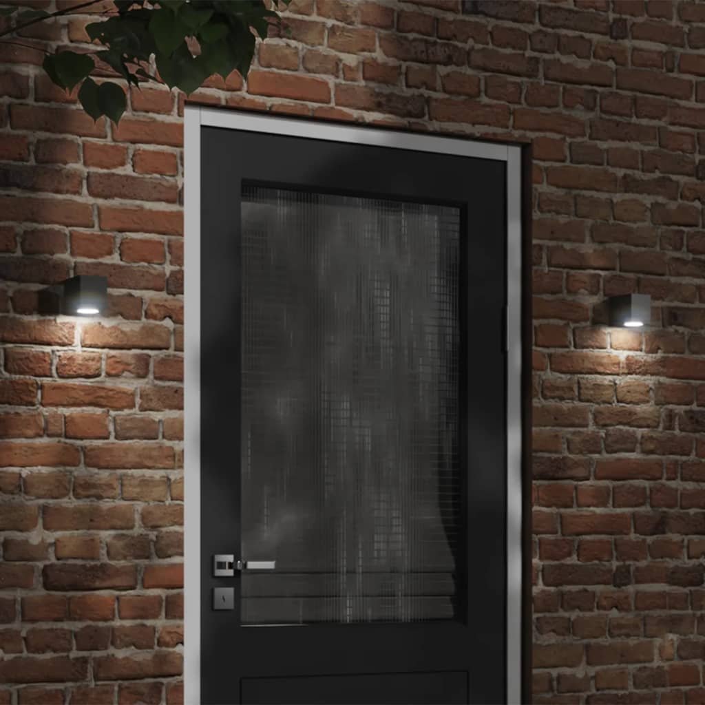 The Living Store Kinkiet zewnętrzny - czarny - odlewane aluminium - Zewnętrzna Lampa Ścienna