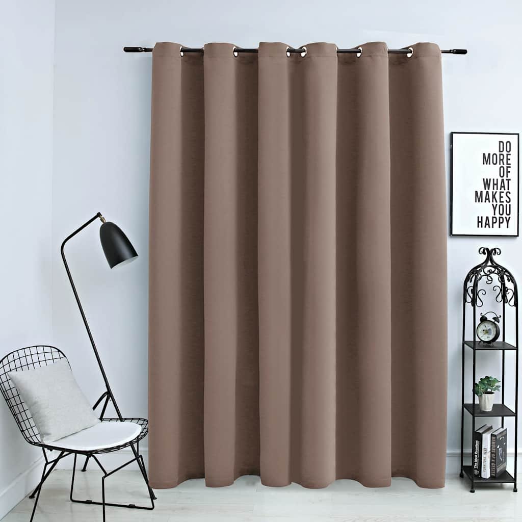 The Living Store Zasłona zaciemniająca z metalowymi kółkami - taupe - 290x245 cm - Zasłona