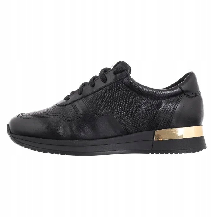 Czarne sneakersy półbuty skórzane damskie Nessi 20771/1 płaski obcas r.36